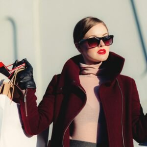 Burgundy Wool Blend Long Coat