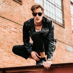 Men Leather Biker Jacket